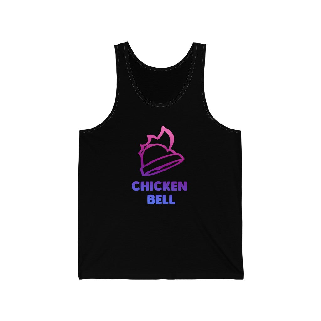 Neon Chicken Bell Unisex Jersey Tank